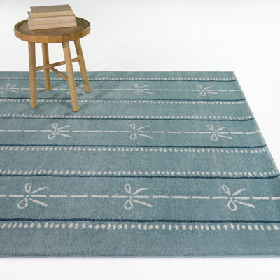Paloma Cream Kids Bow Stripes Area Rug