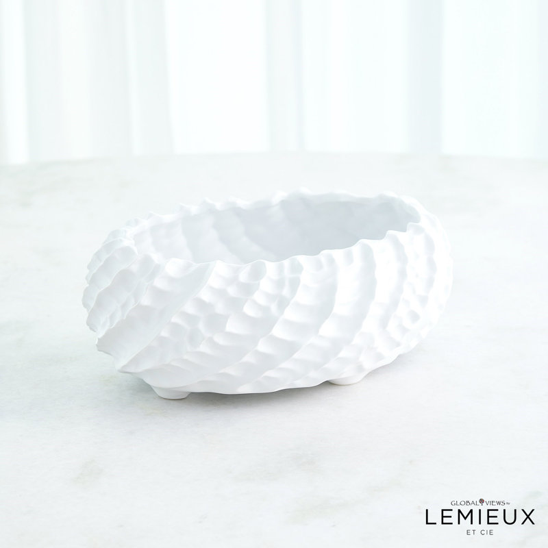 Cadoret Bowl, 4.5" H x 12" W x 12" D, Matte White
