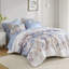 Édredon à motif floral bleu avec draps, très grand, 16 po, avec microfibre douce, impression d'aquarelle très grande taille lavable à la machine, rembourrage, profondeur,