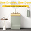 Meuble-lavabo rayé de 20 po, lavabo intégré en or brossé, conception autoportante, norme E1, surface douce au toucher, meuble-lavabo de tiroir avec vasque en métal de style moderne, lavabo une pièce, particules
