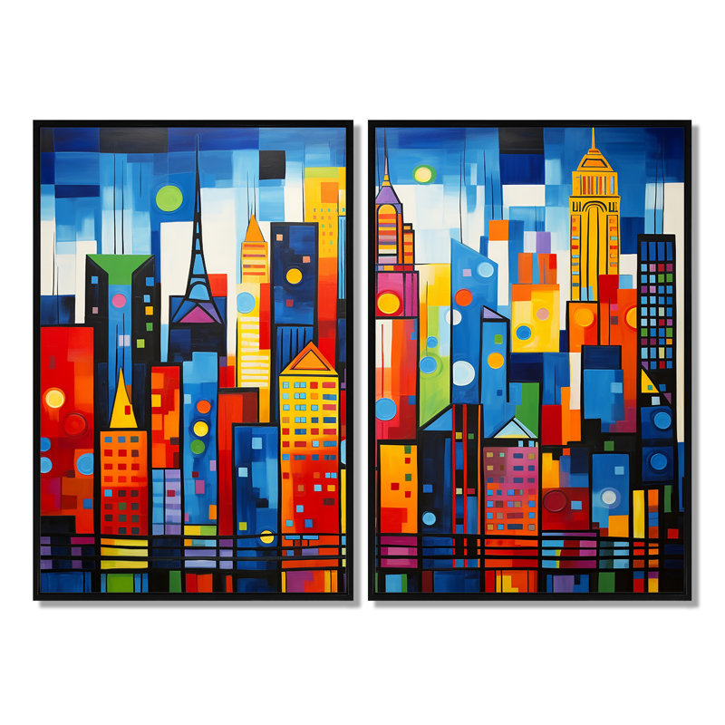 Pop Art New York In Color I - Pop Art, grandes impressions sur toile, Noir, H 36 po x l 48 po, Impression encadrée flottante