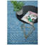 Tapis bleu / blanc en laine touffeté à la main à motif géométrique-1389518794
