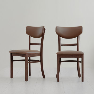 Halo Modern Solid Wood Upholstered Curved Back Side Chair Set Of 2