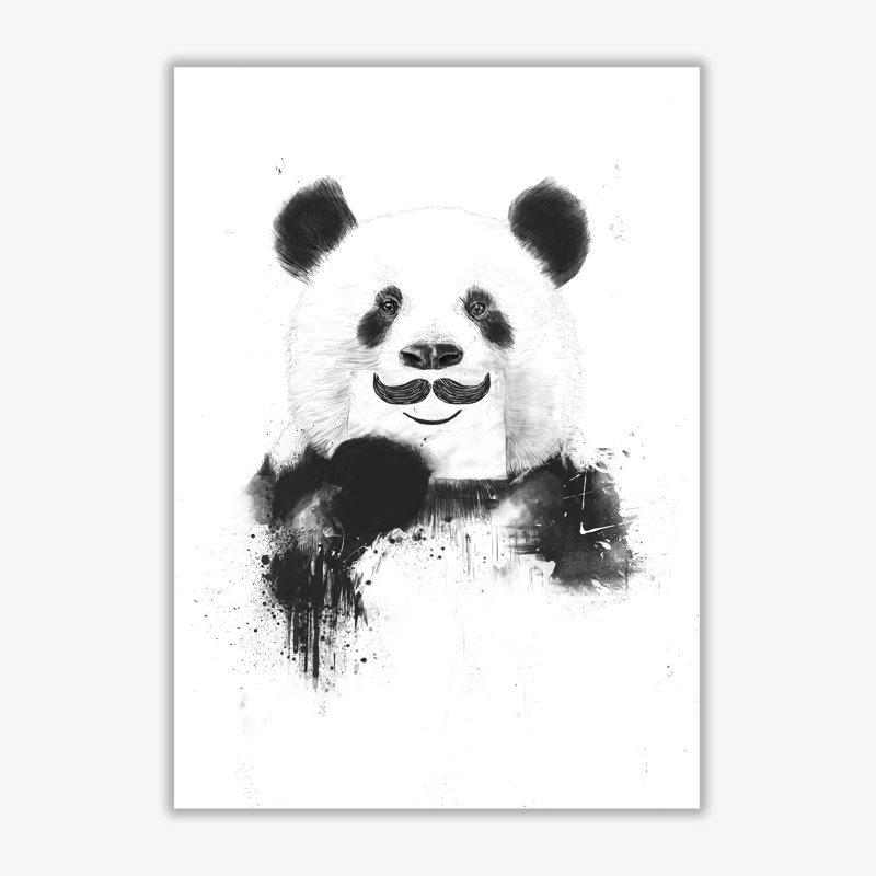 Funny Panda by Mercedes Lopes Charro - Print, 29.7 cm H x 21 cm W x 1 cm D, No Frame