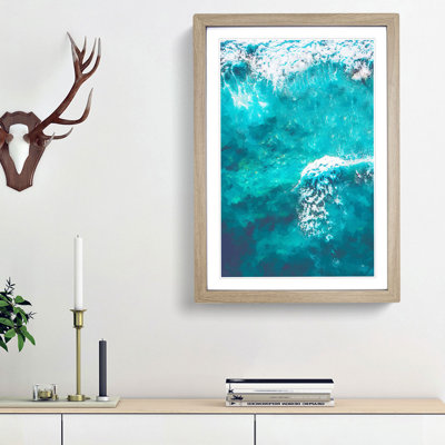 Surfing Waves in Abstract - Framed Print