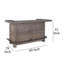 Table de bar Yael, tablettes, plateau coulissant, 80 po, brun taupe