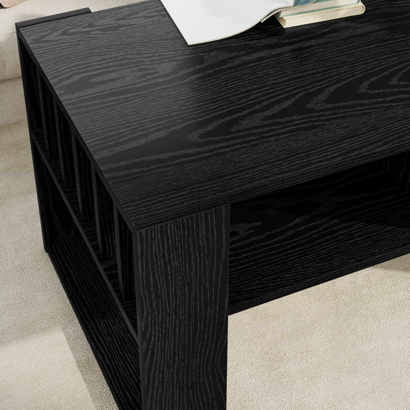Coffee Table with Storage, Black Oak, 45cm. H x 92cm. L x 49.5cm. W