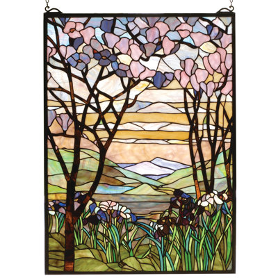Iris Tiffany Magnolia Stained Glass Window