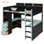 Lits modernes avec rangement, lit mezzanine double en bois avec bureau pour les petites pièces