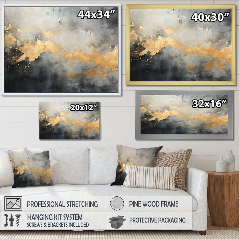 " Elegant Sky Whispers ", Silver Single Picture Framed, 30" H x 40" W x 1.5" D