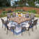 Sutiya 8 - Person Metal Patio Dining Set with Square Table