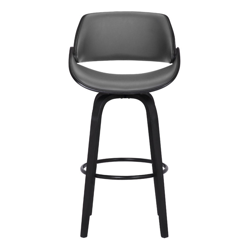 Farrish Swivel Upholstered Counter Stool, Black, Bar Stool (76cm Seat Height)