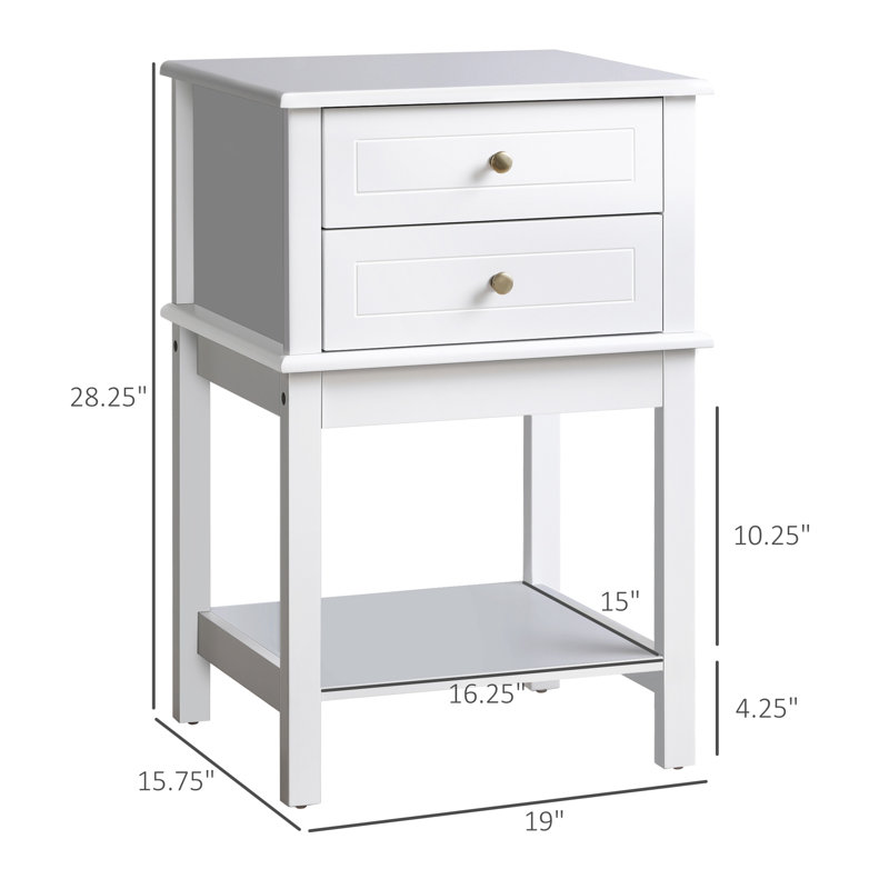 Aubriella 2 - Drawer End Table, White