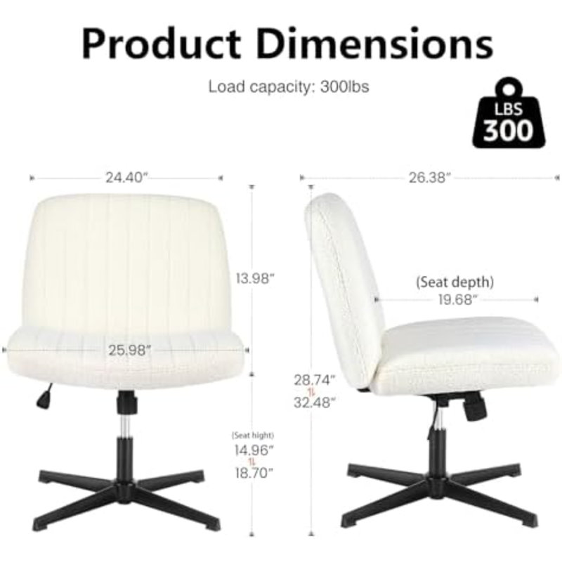 Chaise de bureau Criss Cross Cross Legless, Beige Fabric, No