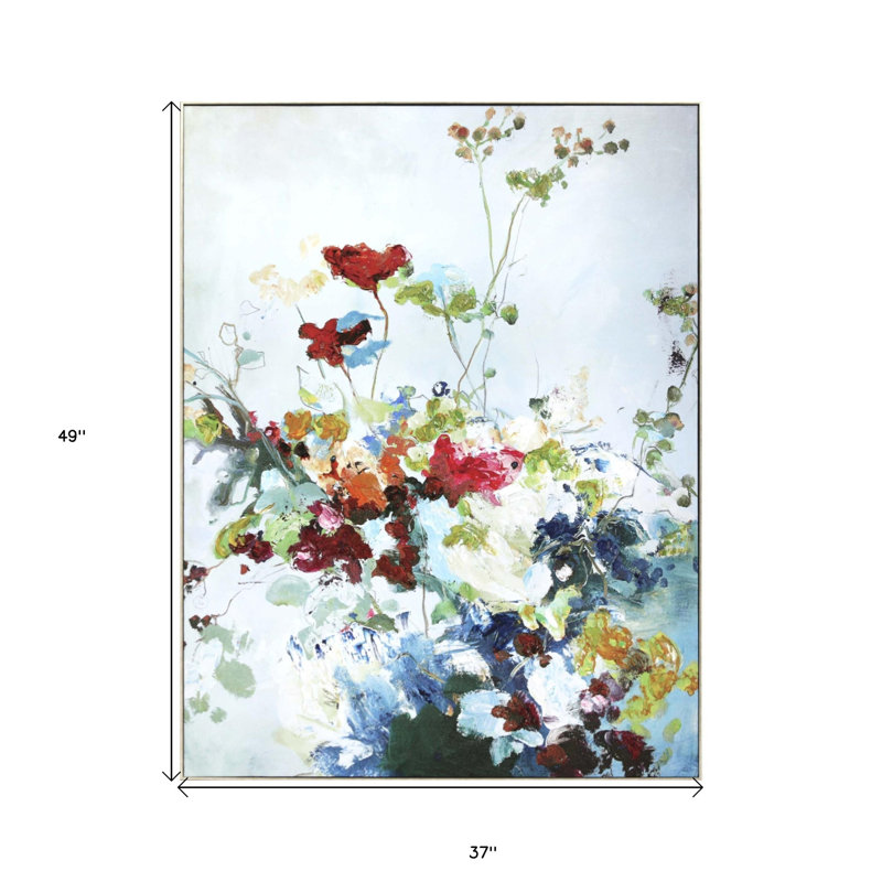 Abstract Floral Framed Art Gold Picture Frame Print Wall Art