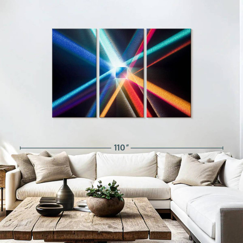Keiri Cube Prism Light Beams, 48" H x 74" W