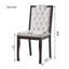 Chaises de salle à manger rembourrées en bois d'hévéa (ensemble de 4) l 20,5 po x P 17,5 po x H 36,8 po A&Q House