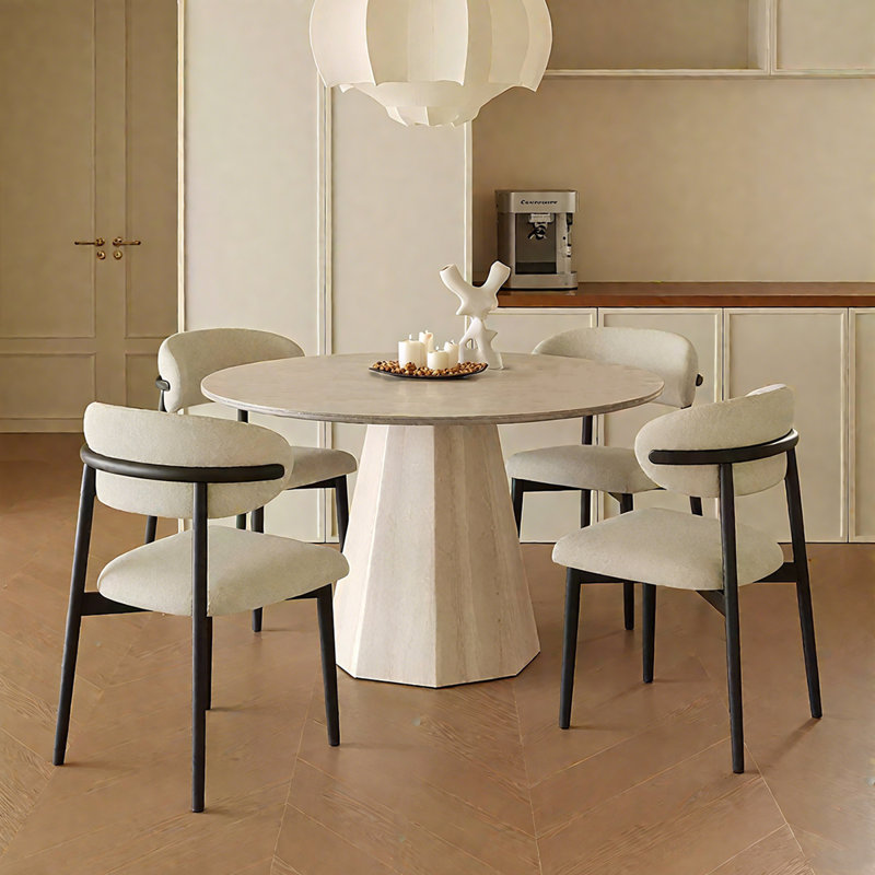 39,37 po Une petite table de conférence ronde peut accueillir six personnes., 29.53" H x39.37" W x39.37" D