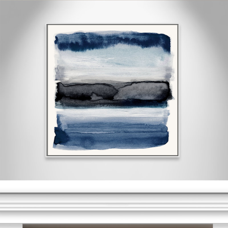 Collection Sky «Navy Sky II» par Nan, Cadre flottant blanc, H 41,5 po x l 41,5 po