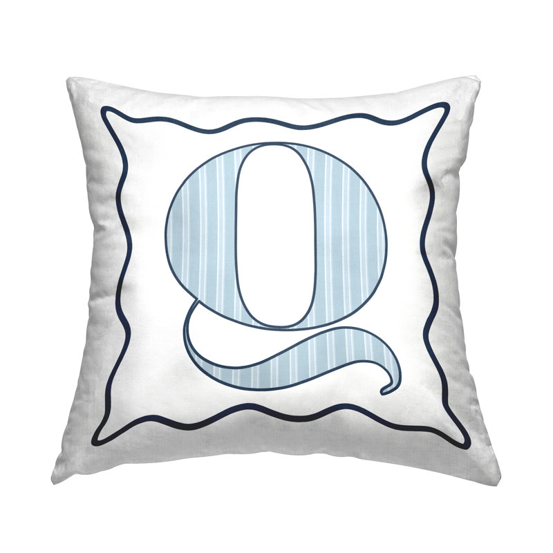 Coussin décoratif en polyester à pois bleu 18 x 18, Q