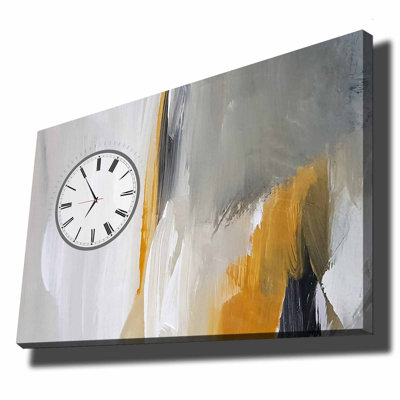Horloge murale élégante en toile 27,6 po x 39,4 po | Toile 100% suède avec cadre 100% bois (épaisseur: 1,1 pouce) | Parfait pour la décoration intérieure, garde-temps élégant pour le salon et le bureau, design unique