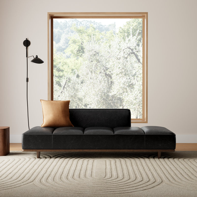 AllModern Sofie Full-Grain Genuine Italian Leather Daybed