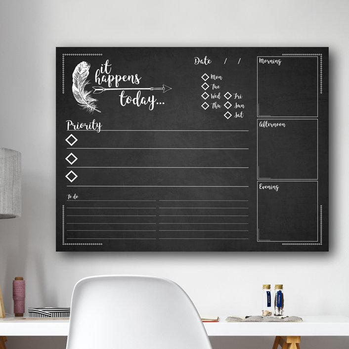 Tableau effaçable à sec mural «It Happens Today», 20 po x 30 p, Blanc