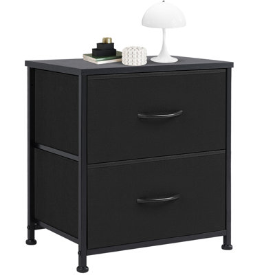 20" Height 2 Drawers Nightstand Bedside End Table with Metal Frame