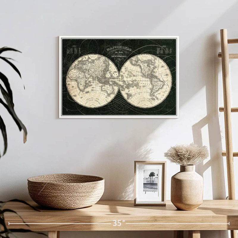 Monde français Licata noir et blanc, Cadre flottant blanc, 19 po x 13 po