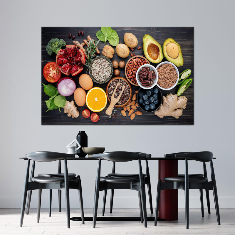 Impression sur toile Modern Kitchen: Vibrant Fruits & Légumes, toile tendue 1P, H : 23,6 x L : 35,4 pouces