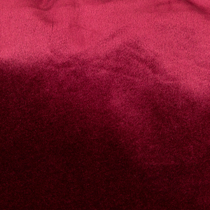 17" Plush Velvet Solid Square Throw Pillow with Piped Edging, Red