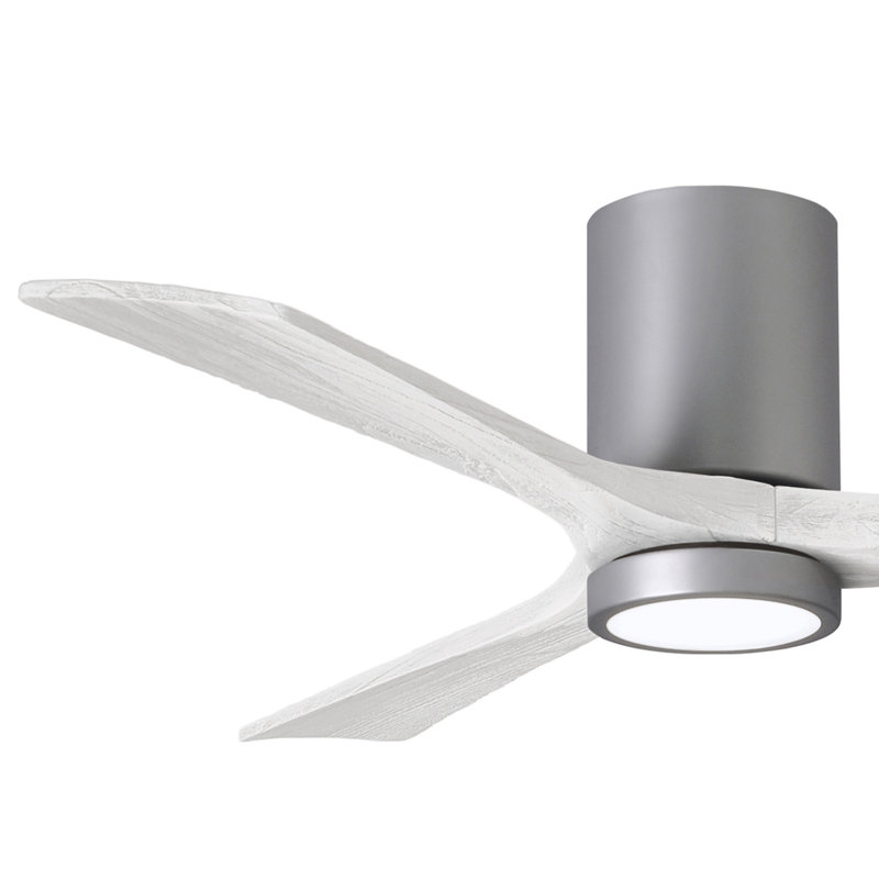 Olivier Ceiling Fan with LED Lights, Brushed Nickel, Matte White, 52"