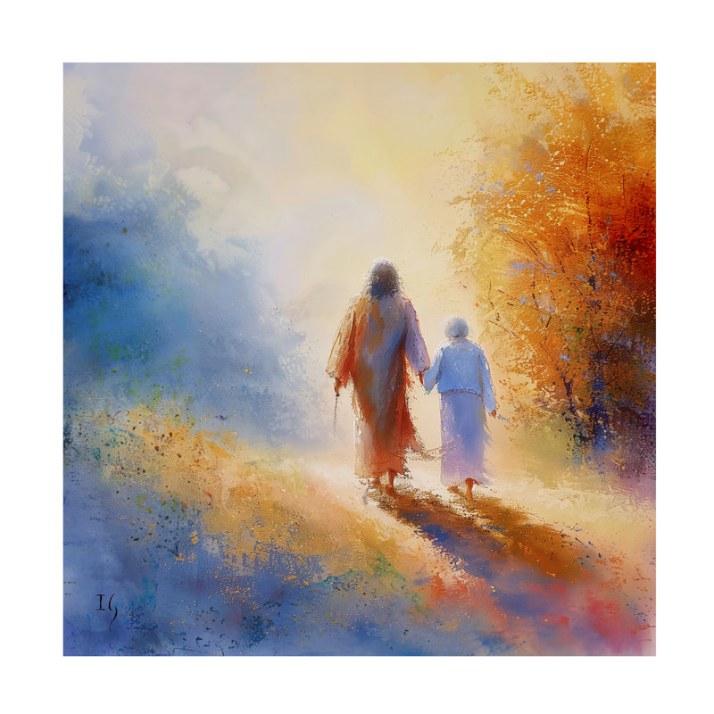 Œuvre sur toile, l'encadrement sur la route, H 14 po x l 14 po