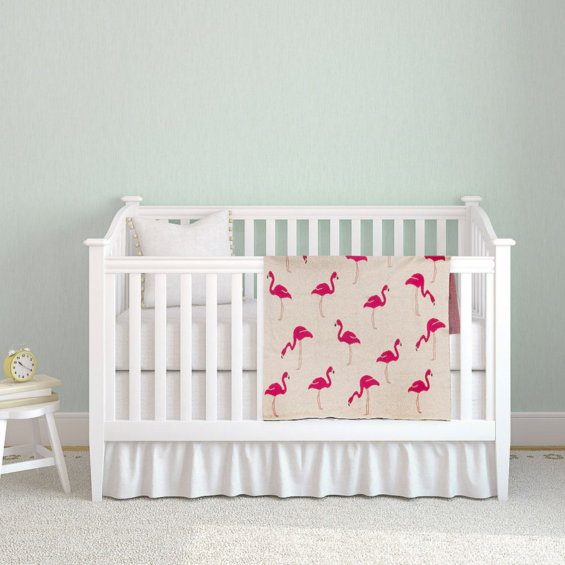 Jeté 100% coton Flamingo