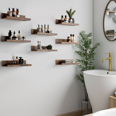 Ensemble de 8 tablettes murales flottantes en bois, tablettes pour décoration murale, rétro