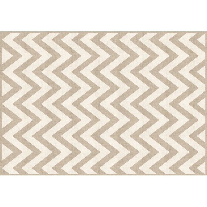 Rinnes Chevron Vinyl Machine Printed Area Rug, Rectangle 160 x 230cm