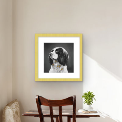 English Springer Spaniel Dog Print - Gray Framed Decor