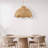 Le Perle Rattan Pendant Light - Natural Brown Dome 1-Light Polished Handwoven Dimmable Ceiling Light For Kitchen Island, Kitchen, Dining Room, Living Room, Bedroom or Hallway in Modern, Farmhouse & Boho Style