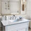 Dessus de meuble-lavabo en pierre Montary blanc de 37 po Montary avec comptoir rectangulaire en céramique encastré et dosseret avec 3 trous de robinet pour cabinet de toilette Montary