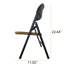 Chaise pour intérieur - 4 pliables, structure noire, charge de 220 lb, tabourets de bar profonds de 16,65 po thermolaqués, 17,6 par chaise, l 10,8 po