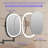Oval Modern Metal Magnifying Rechargeable LED Wall Mounted Bathroom Vanity Makeup Mirror, Black-1434010236-1415188147