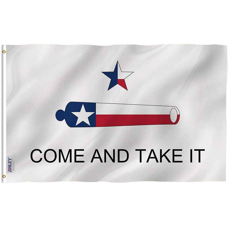 Patriotic Texas Come and Take It Polyester Flag with Brass Grommets