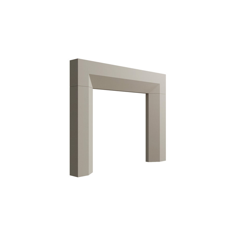 Encadrement de foyer biseauté en pierre avec foyer Bullnose, P 6 po x H 54 po x l 72 po, Tanné