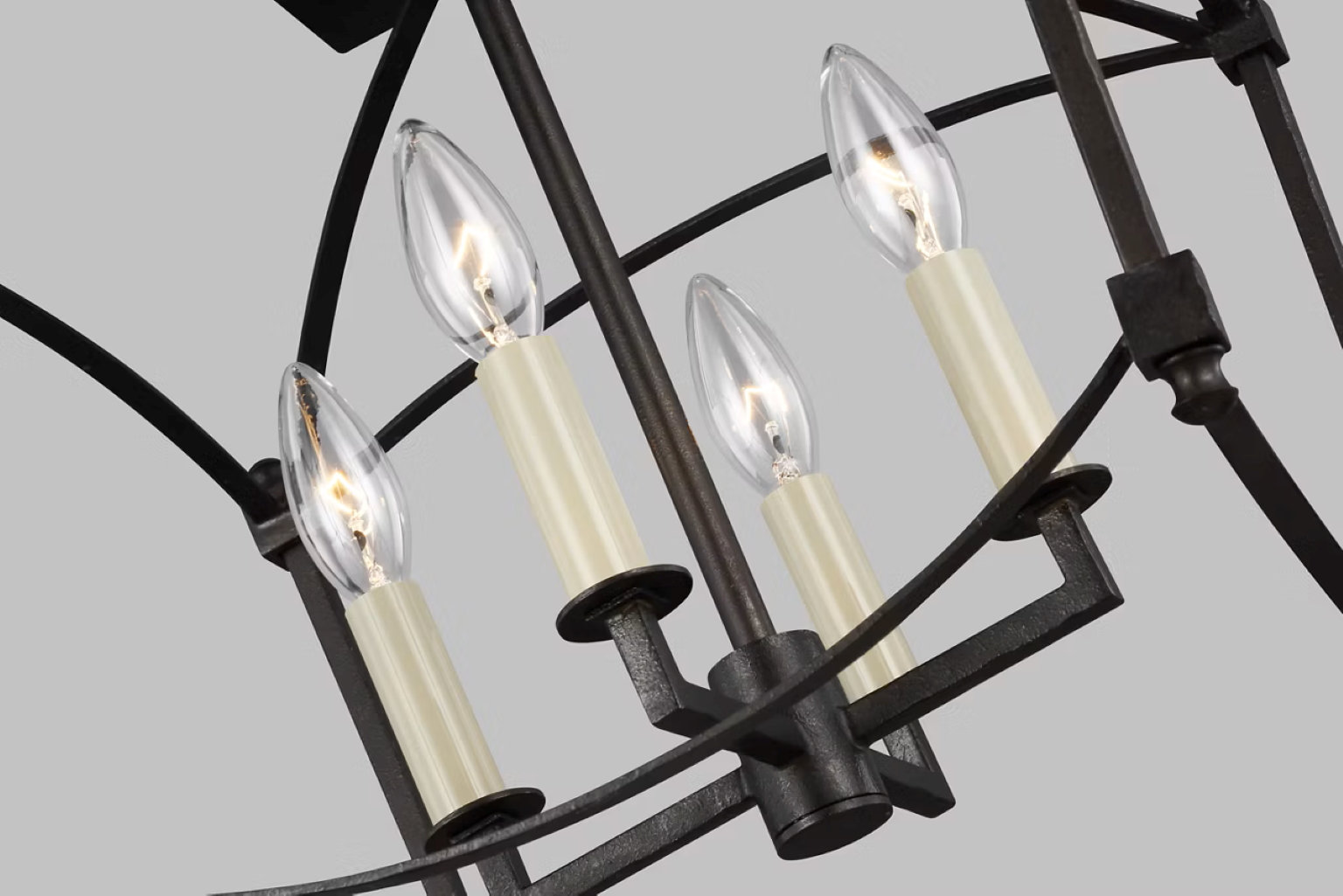 Olive 4-Light Semi Flush Mount, Smith Steel