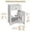 Meuble-lavabo de 20 pouces avec lavabo en céramique, porte à fermeture douce, tablette réglable et support de rangement fixé à la porte - idéal pour les petites salles de bain-236697623