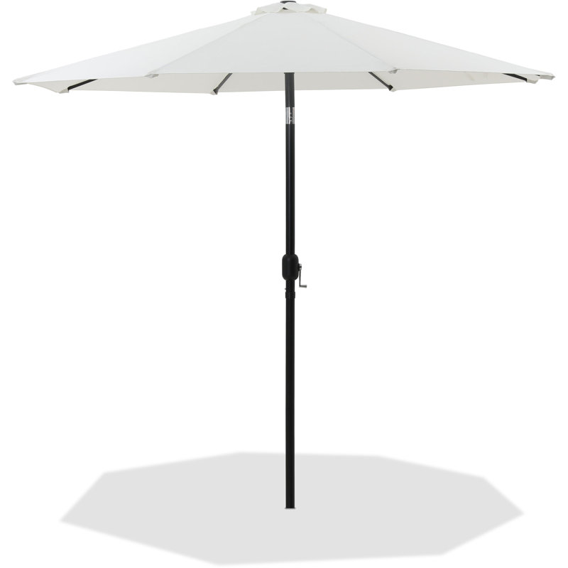 Parasols de patio en tissu Chavelle, Blanc, Noir