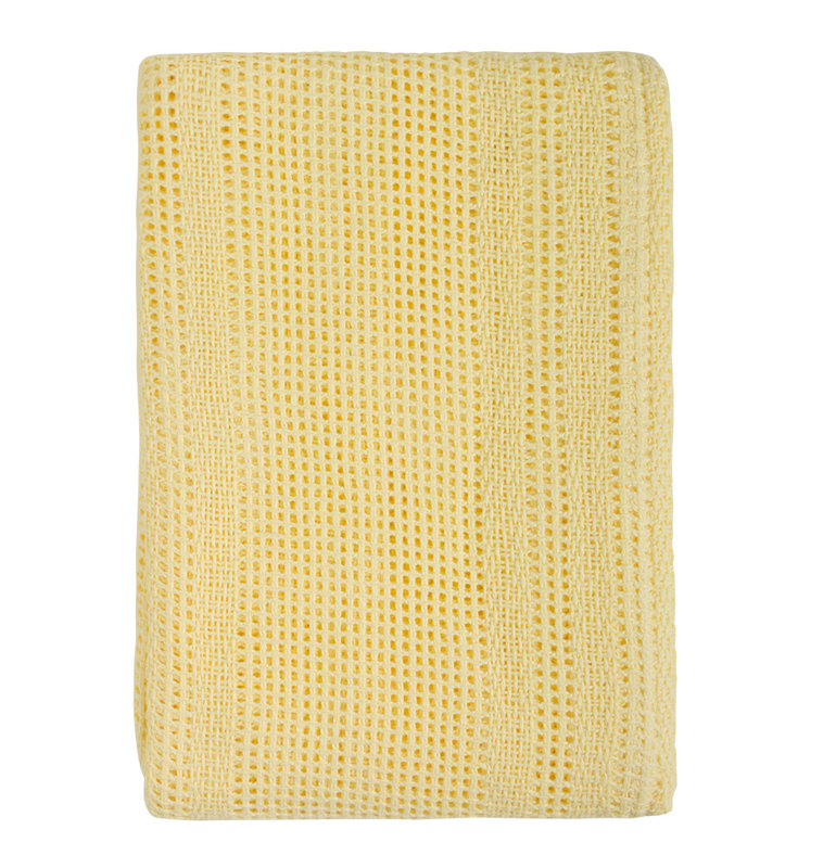 Bryan Cotton Baby Blanket, Lemon, 130cm W x 180cm L