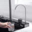 Évier de cuisine en acier inoxydable avec robinet escamotable Lefton 304, gris, KS2206