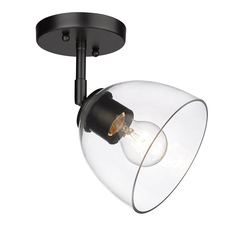 Sundance Glass Semi Flush Mount, Matte Black