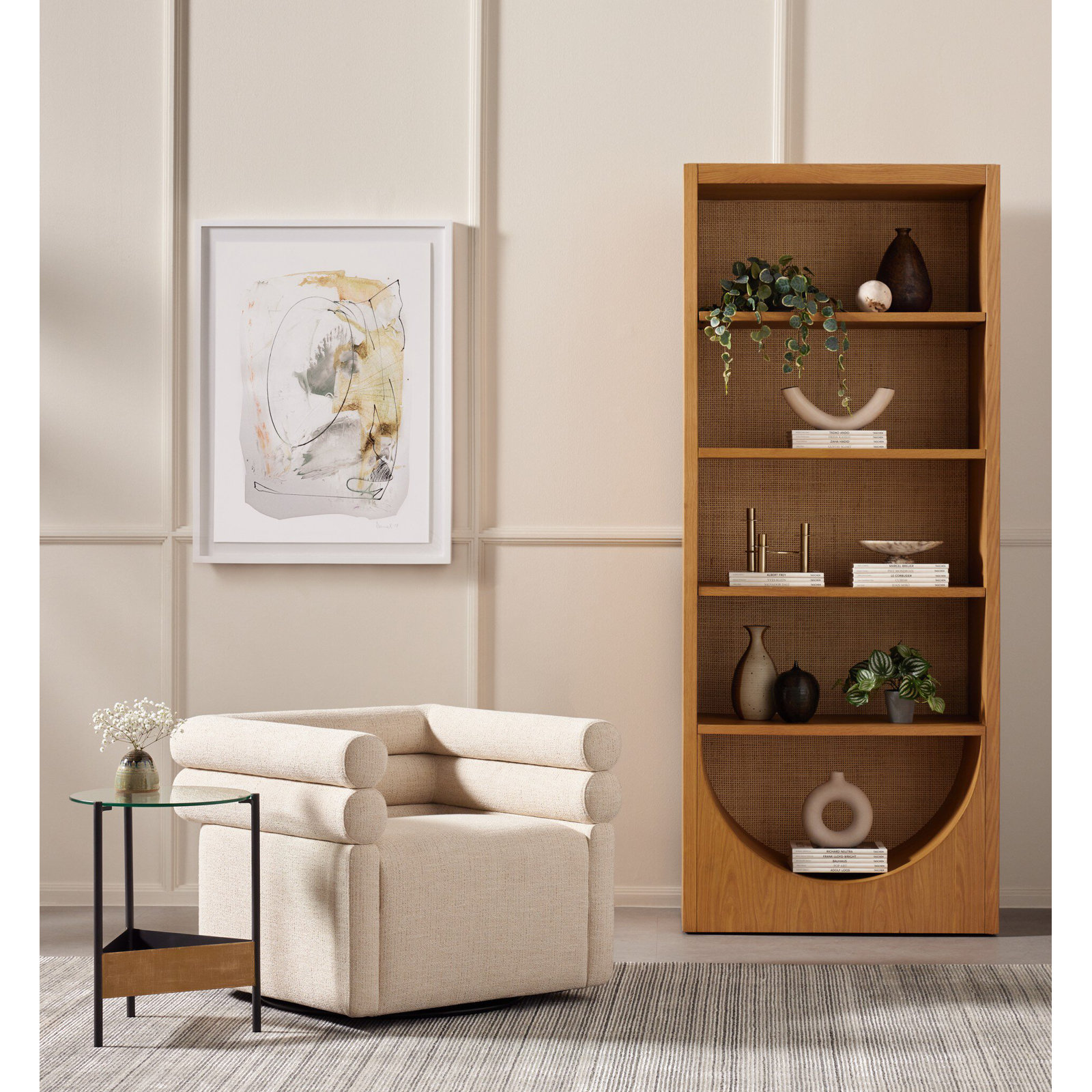 Macneil 35" Oak Bookcase, Honey Oak